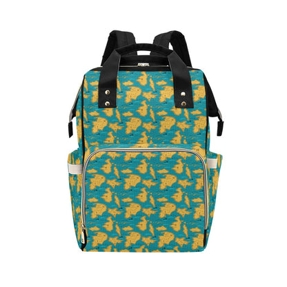 World Map Print Design LKS301 Diaper Bag Backpack