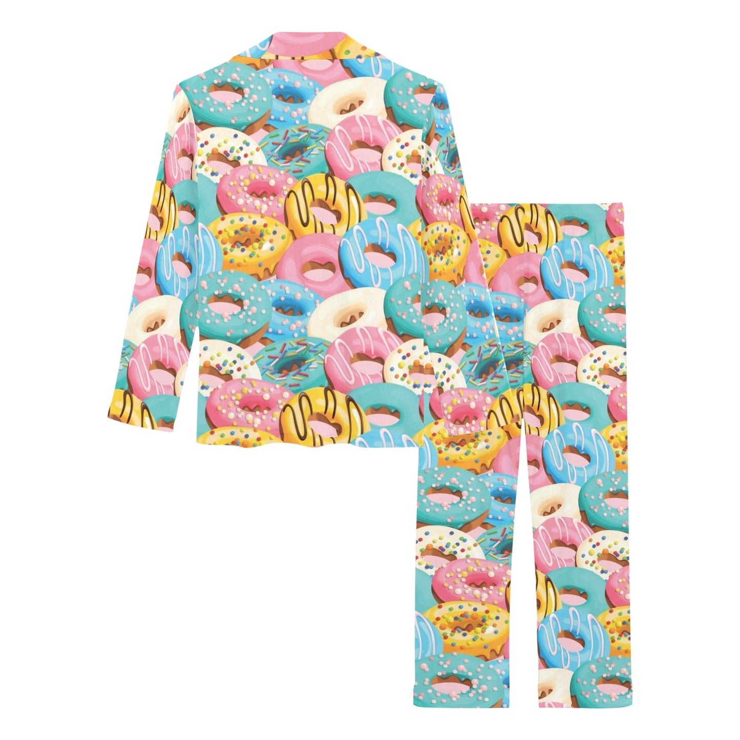 Donut Pattern Print Design DN01 Women's Long Pajama Set