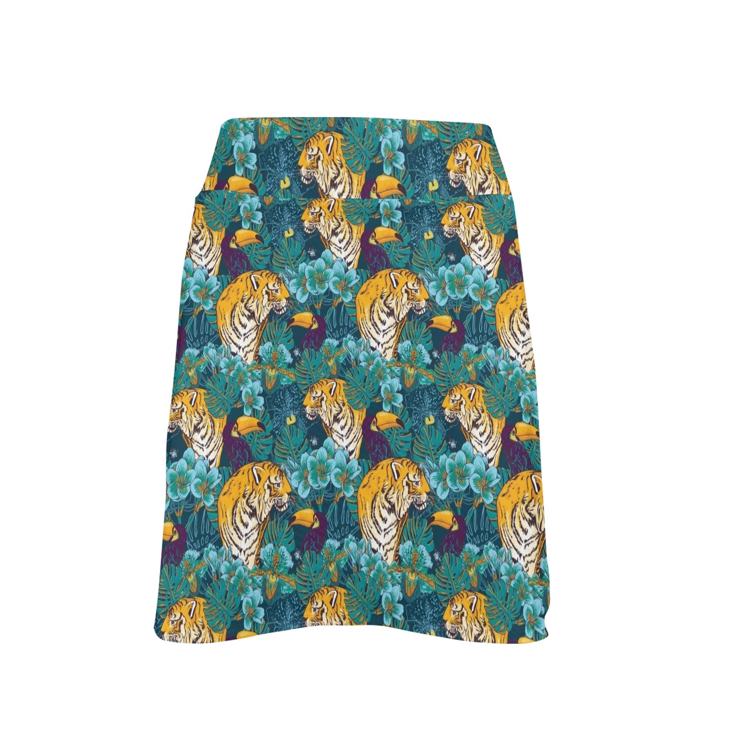 Tiger Tropical Print Design LKS301 17" Golf & Pickleball Skort with Pockets