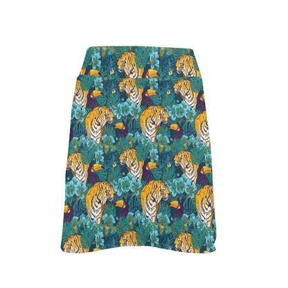 Tiger Tropical Print Design LKS301 17" Golf & Pickleball Skort with Pockets