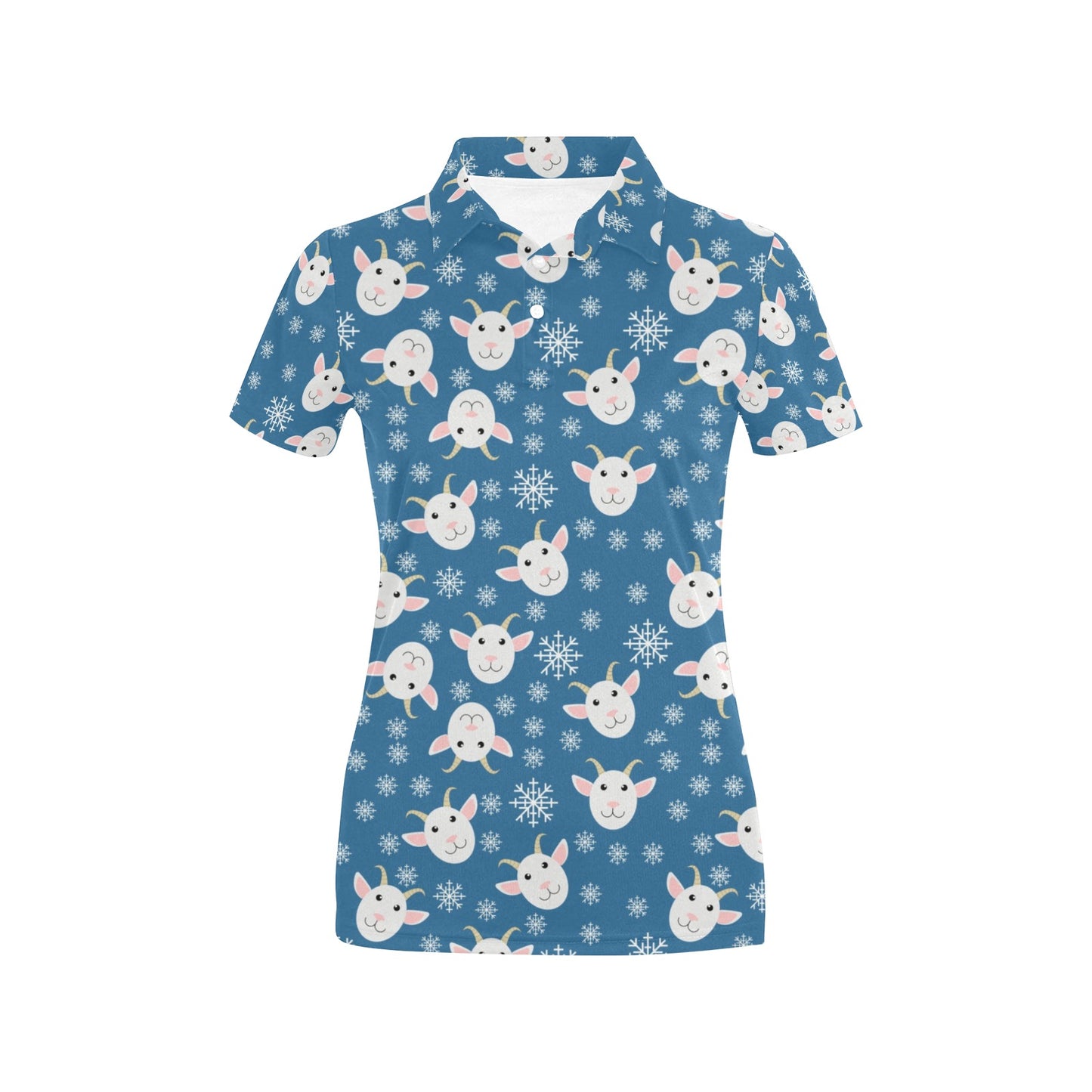 Goat Print Design LKS402 Women's Polo Shirt