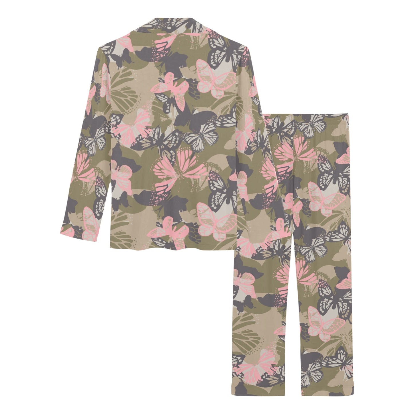 Butterfly camouflage Women's Long Pajama Set