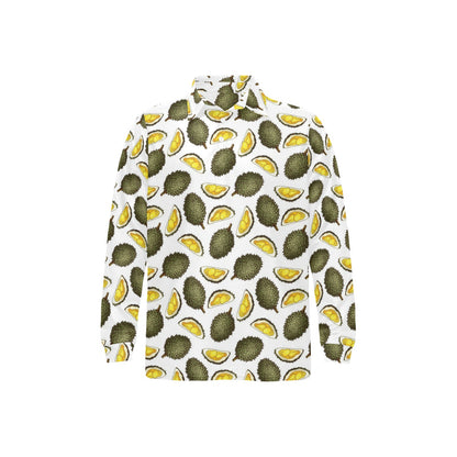 Durian Pattern Print Design DR03 Long Sleeve Polo Shirt For Men's
