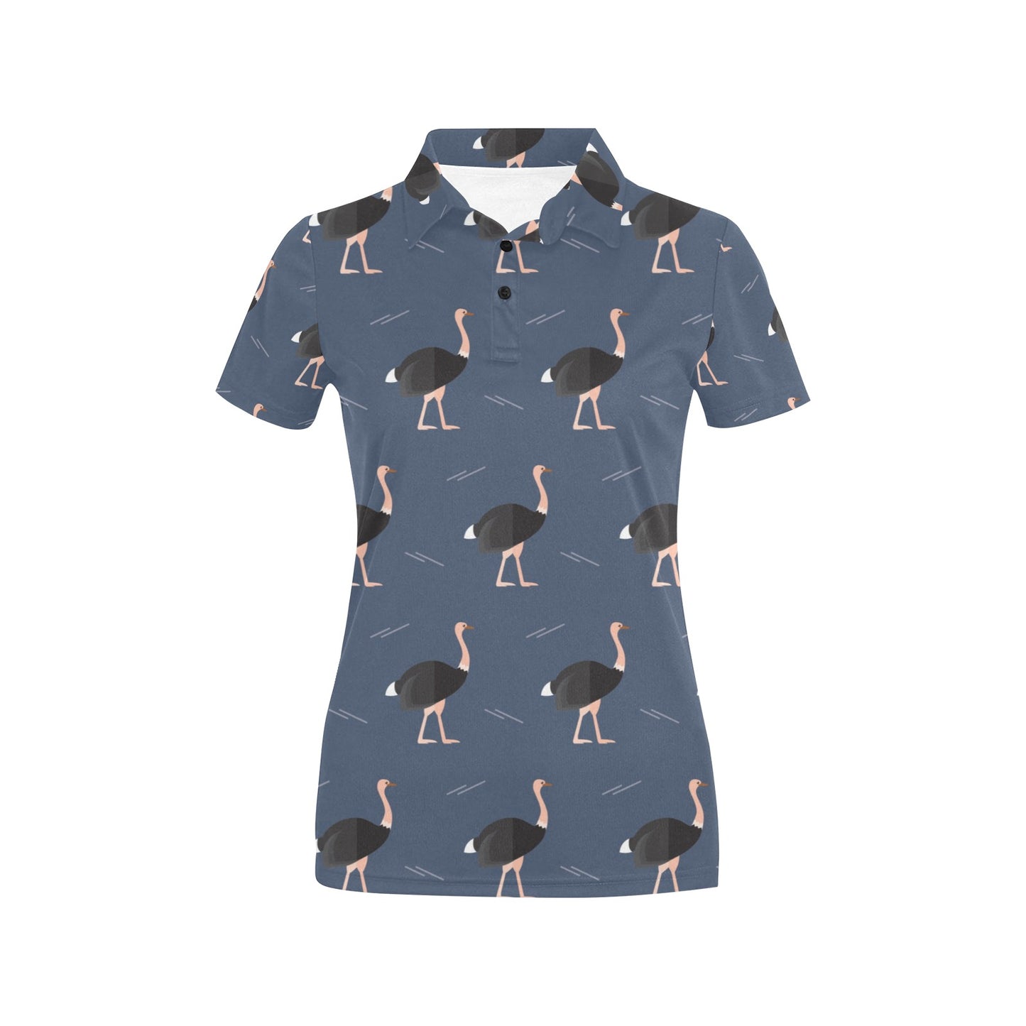 Ostrich Pattern Print Design 04 Women's Polo Shirt