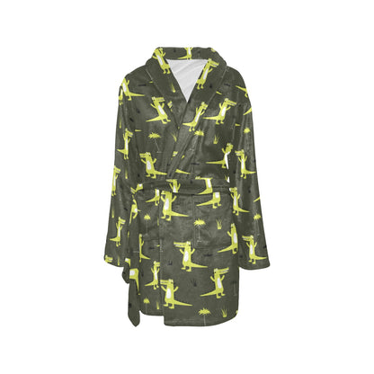 Alligator Pattern Print Design 05 Women's Fleece Robe