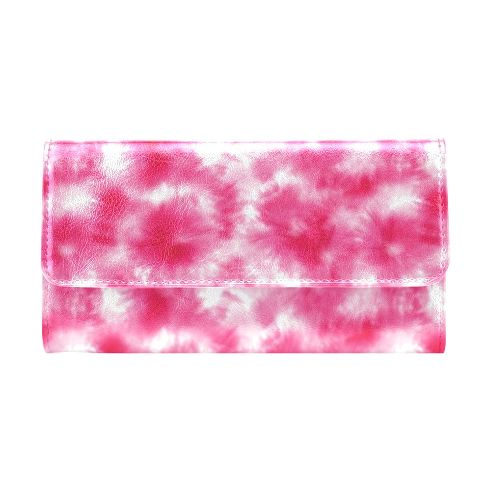 Tie Dye Pink Print Design LKS304 Women's Trifold Wallet