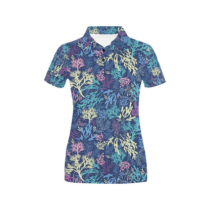 Seaweed Print Design LKS301 Women's Polo Shirt