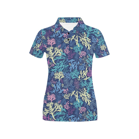 Seaweed Print Design LKS301 Women's Polo Shirt