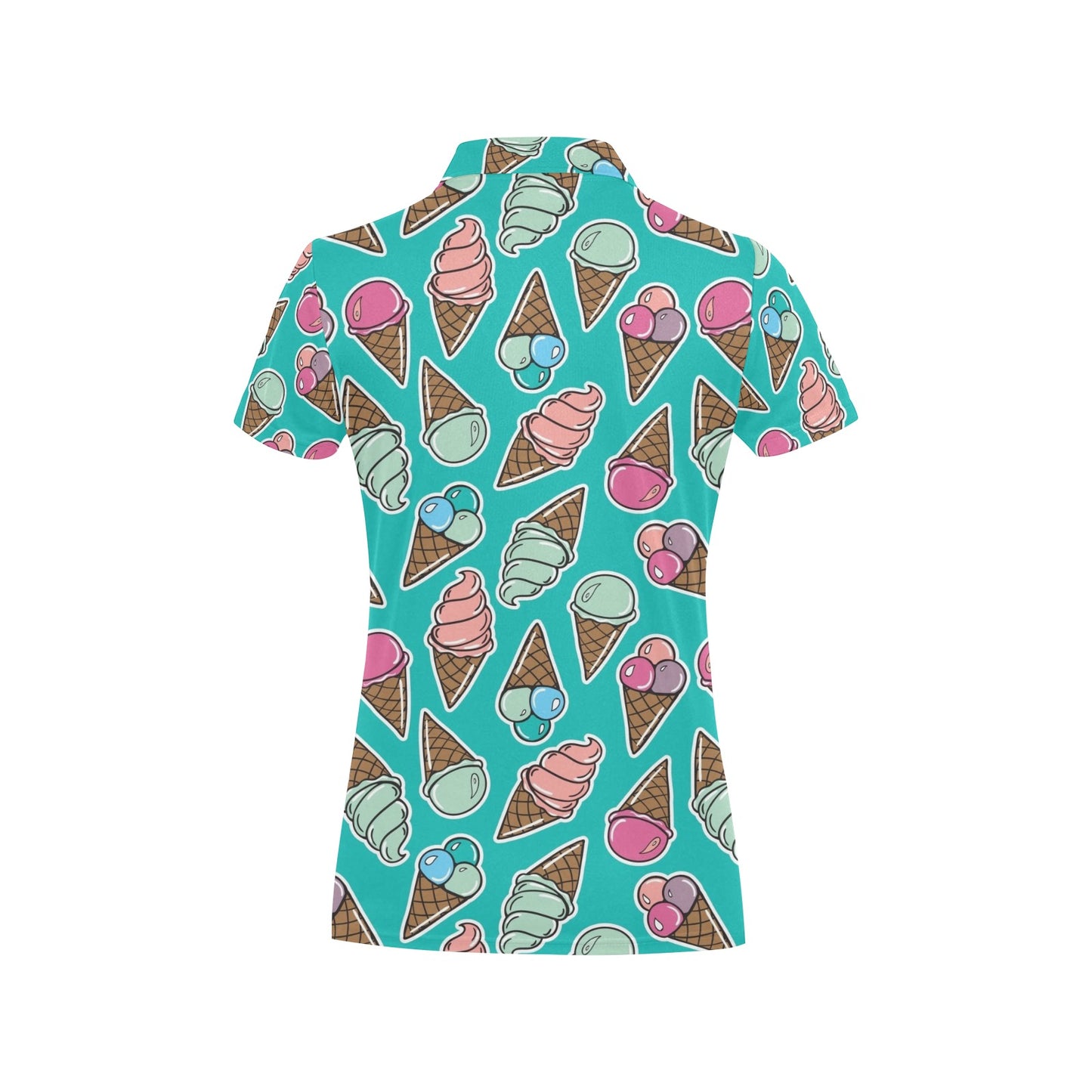 Ice Cream Pattern Print Design IC01 Women's Polo Shirt