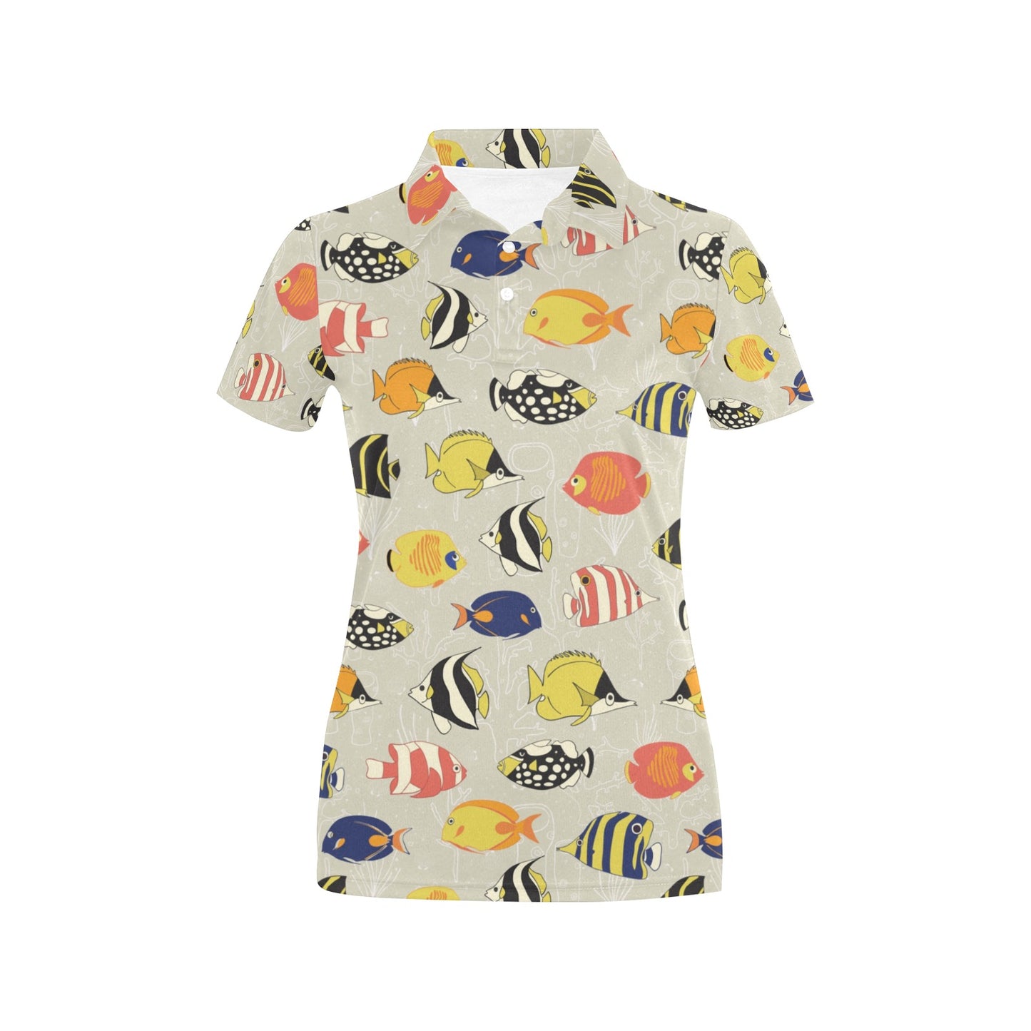 Angelfish Print Design LKS401 Women's Polo Shirt
