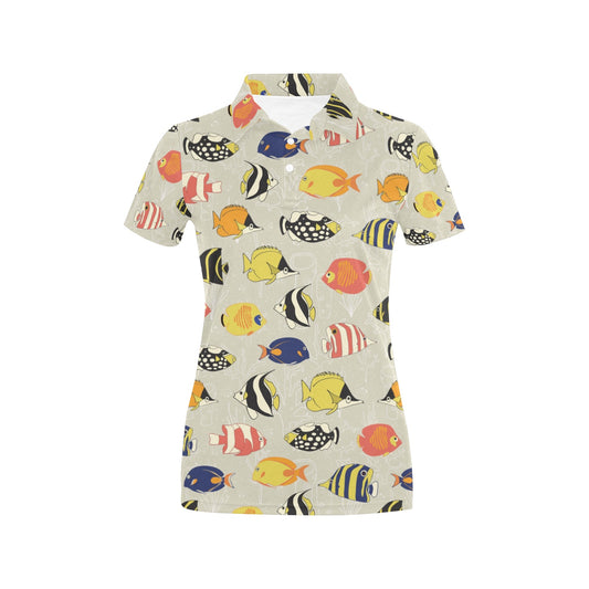 Angelfish Print Design LKS401 Women's Polo Shirt