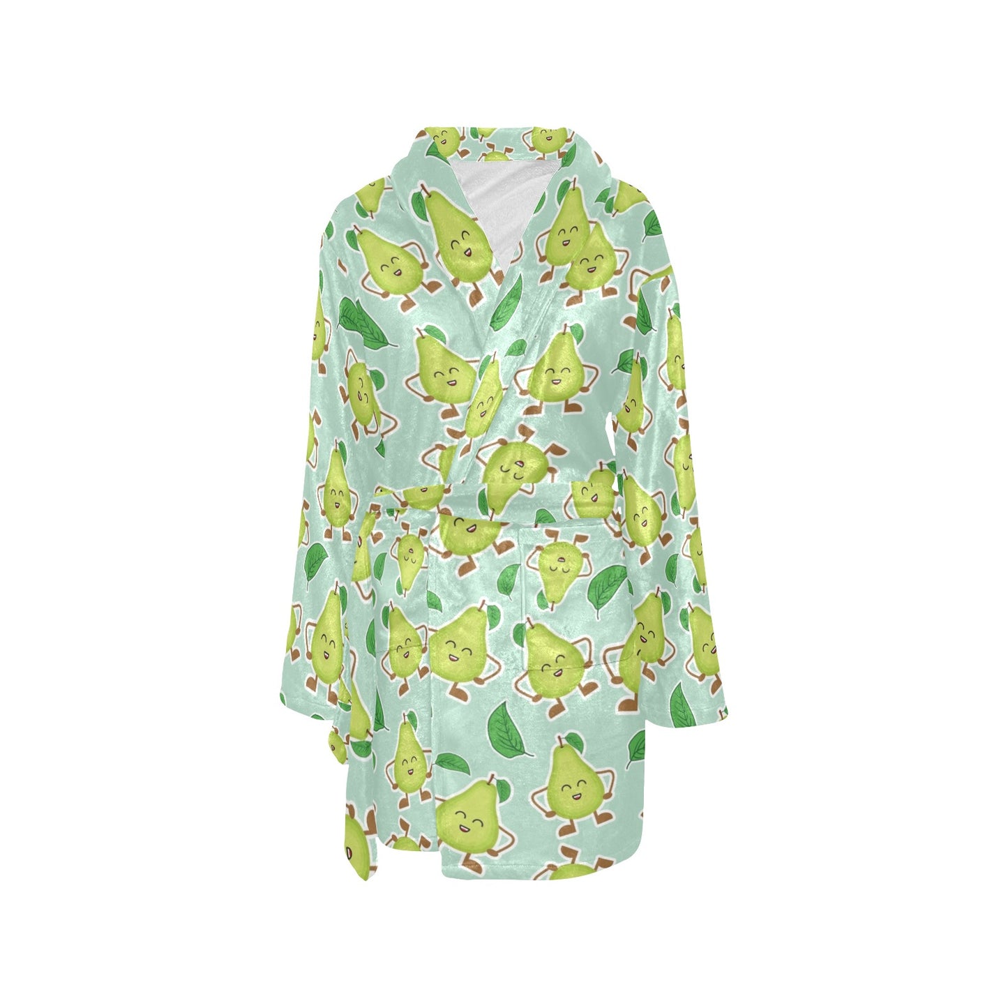 Avocado Pattern Print Design AC011 Women's Fleece Robe