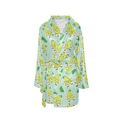 Avocado Pattern Print Design AC011 Women's Fleece Robe