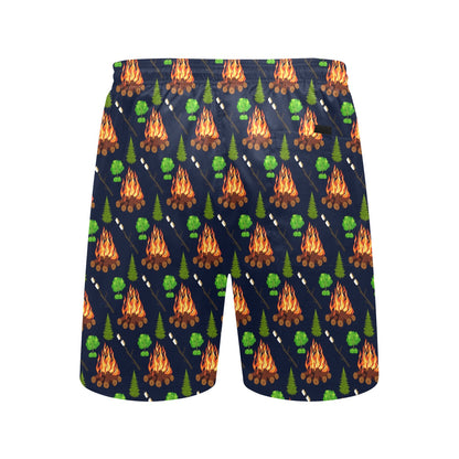 Camfire marshmallow Camping Design Print Men's Swim Trunks Beach Shorts