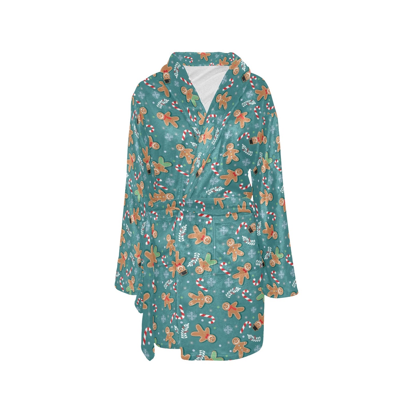 Gingerbread Pattern Print Design 05 Women's Fleece Robe
