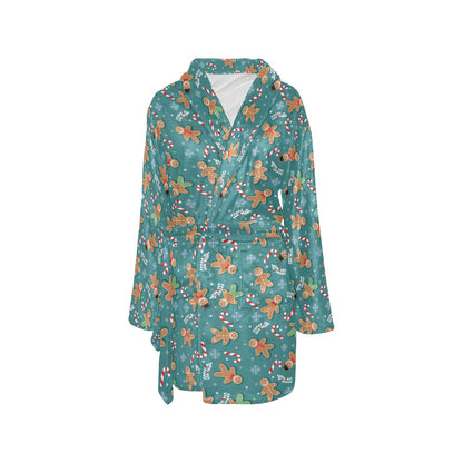 Gingerbread Pattern Print Design 05 Women's Fleece Robe