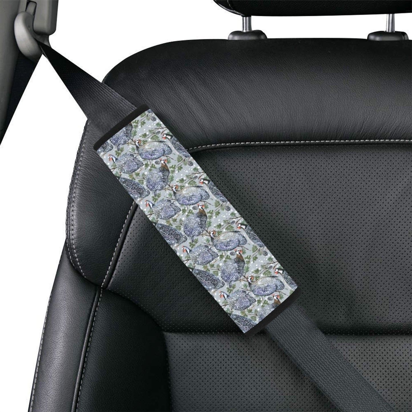 Guinea Fowl Print Design LKS402 Car Seat Belt Cover