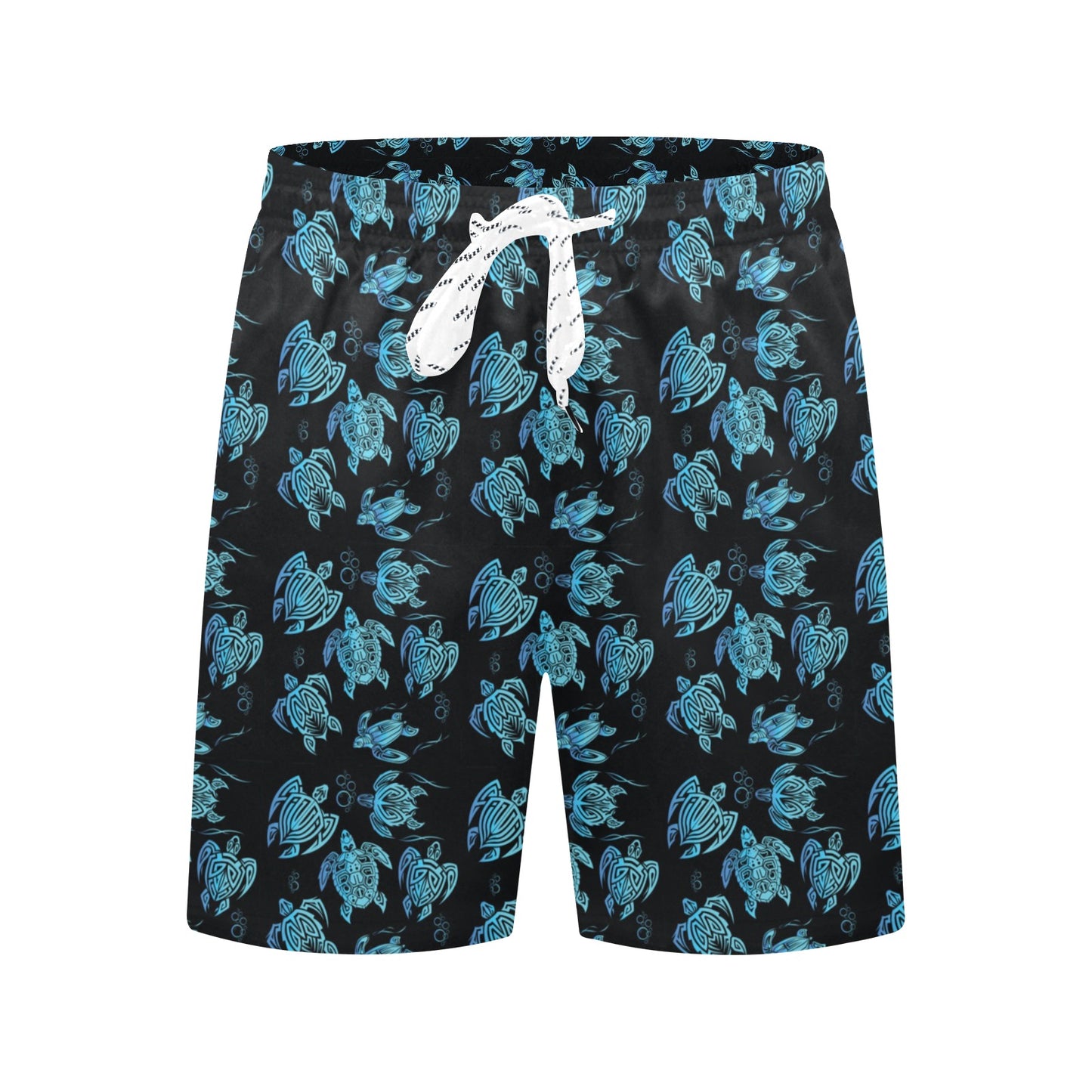 Tribal Turtle Polynesian Themed Design Men's Swim Trunks Beach Shorts