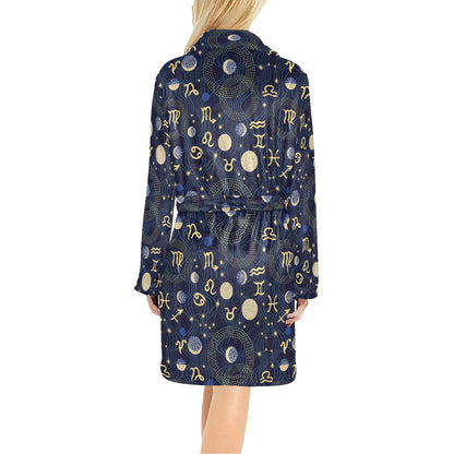 Zodiac Print Design LKS302 Women's Fleece Robe