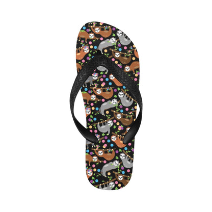 Sloth Print Design LKS306 Flip Flops