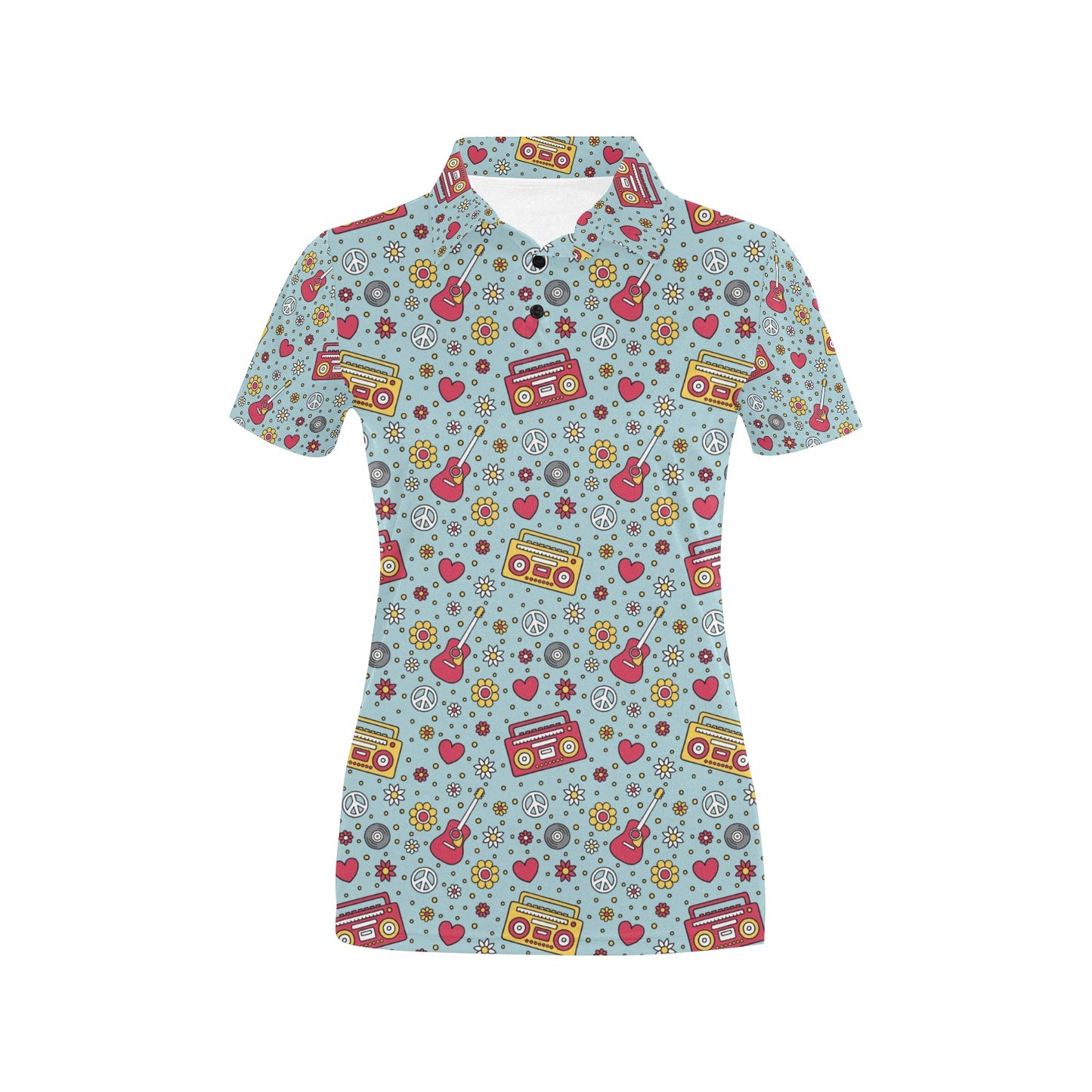 Hippie Print Design LKS307 Women's Polo Shirt