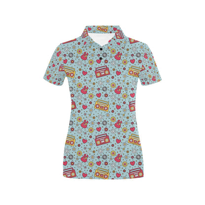 Hippie Print Design LKS307 Women's Polo Shirt