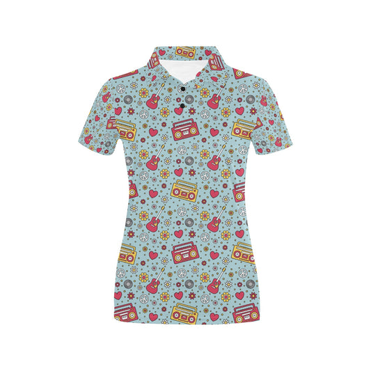 Hippie Print Design LKS307 Women's Polo Shirt