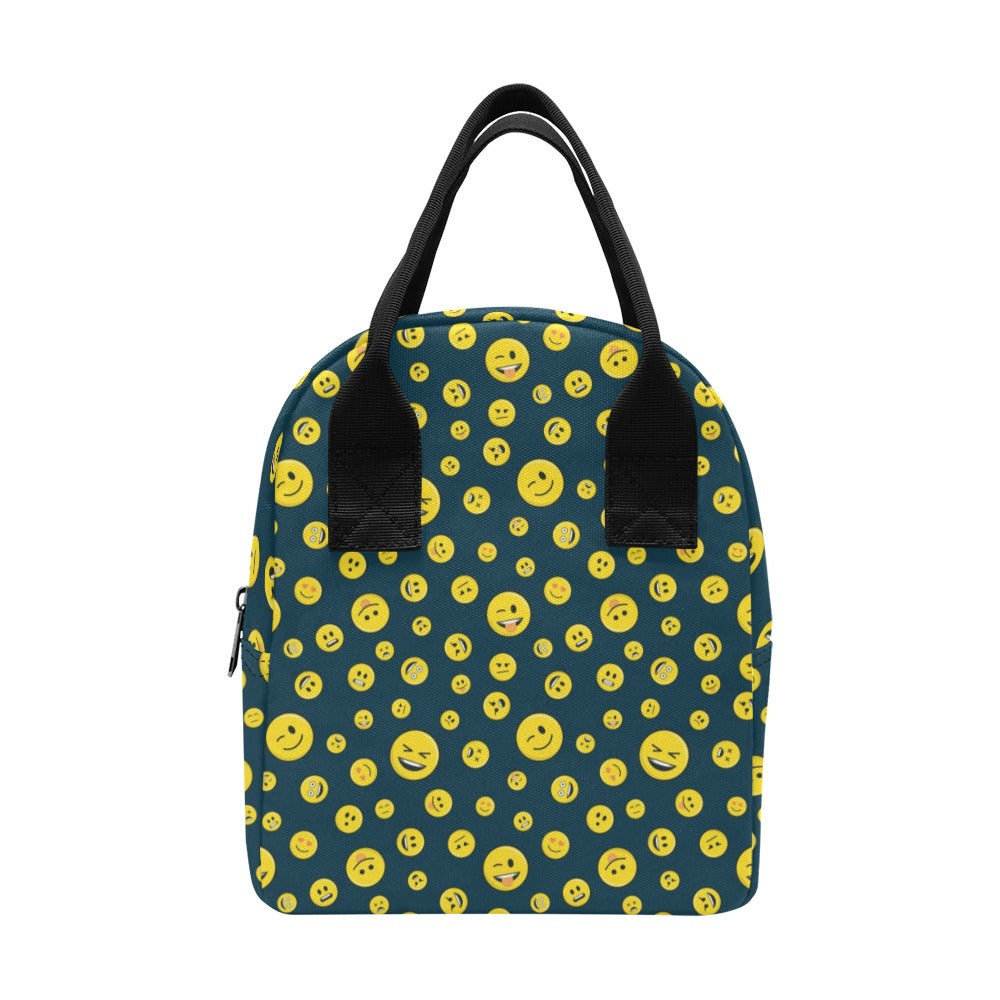 Smiley Face Emoji Print Design LKS301 Insulated Lunch Bag
