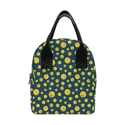 Smiley Face Emoji Print Design LKS301 Insulated Lunch Bag