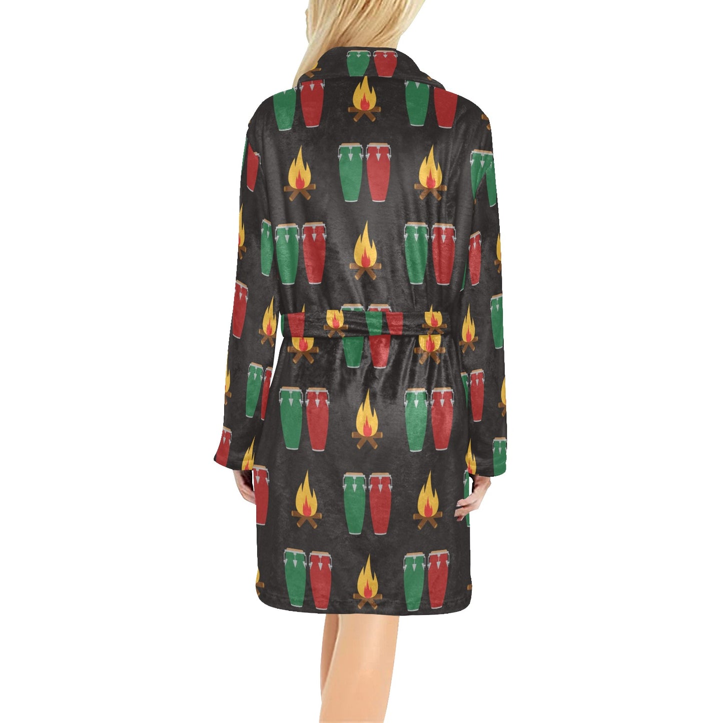 Conga Pattern Print Design 01 Women's Fleece Robe