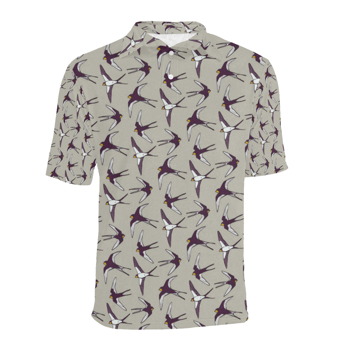 Swallow Bird Pattern Print Design 03 Men Polo Shirt