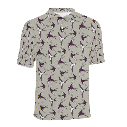 Swallow Bird Pattern Print Design 03 Men Polo Shirt