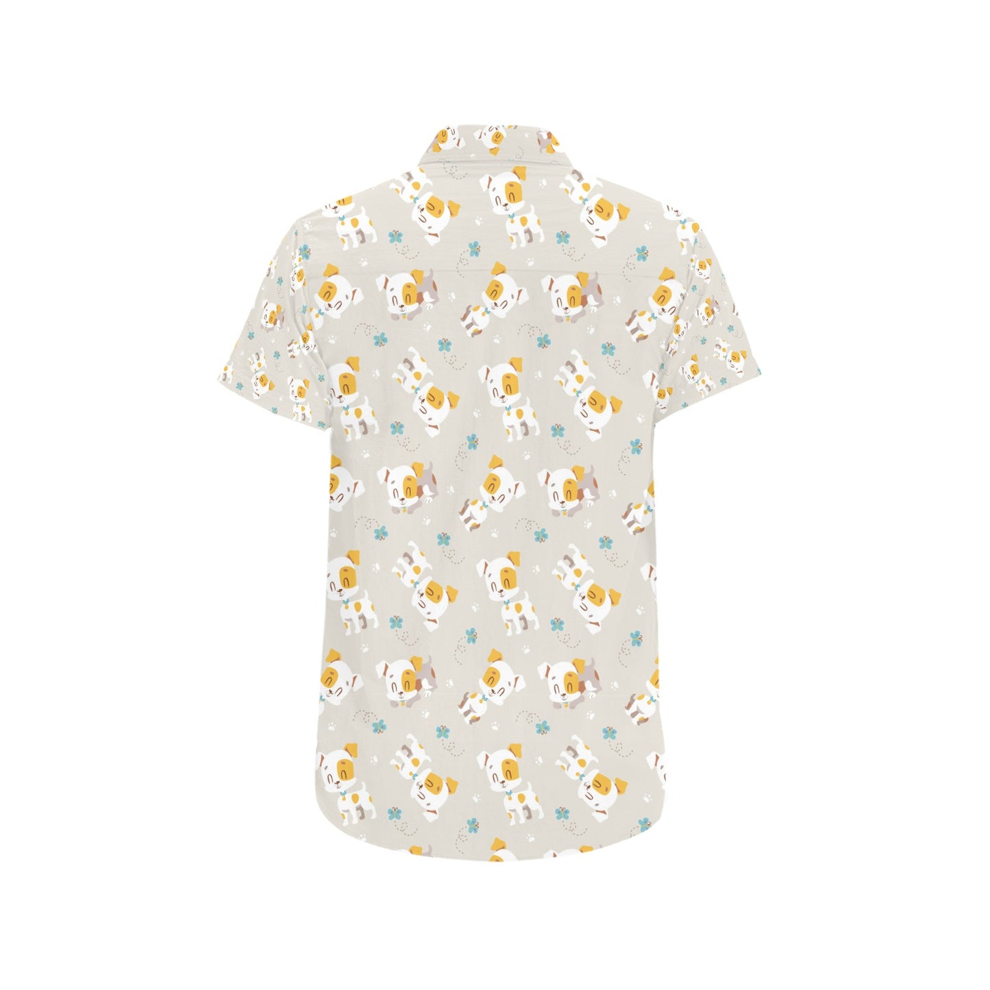 Russell Terriers Print Design LKS306 Men Short Sleeve Button Up Shirt