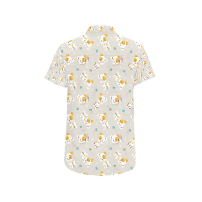 Russell Terriers Print Design LKS306 Men Short Sleeve Button Up Shirt