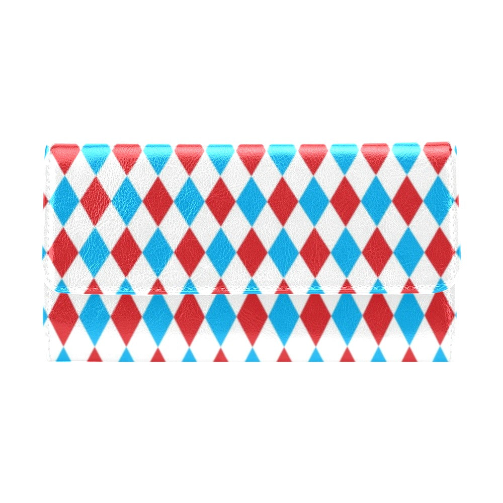 Harlequin Print Design LKS402 Women's Trifold Wallet