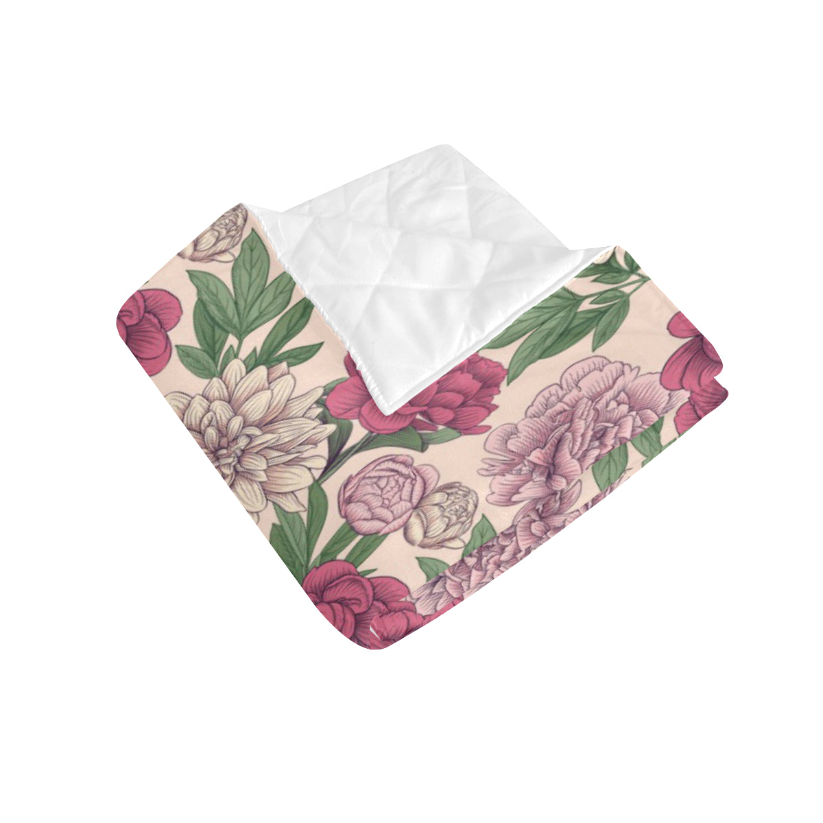 Peony Pattern Print Design A01 Premium Quilt
