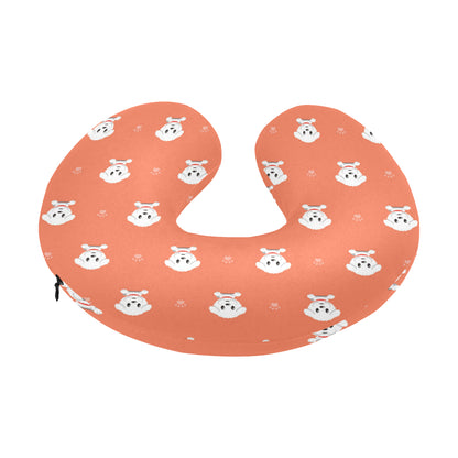 Bichons Frise Pattern Print Design 02 U-Shaped Travel Neck Pillow