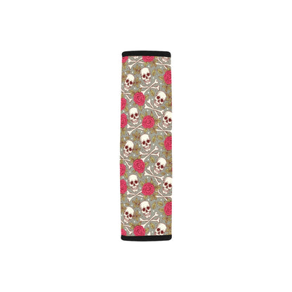 Skull Bone Rose Print Design LKS303 Car Seat Belt Cover