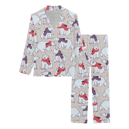 Polar Bear Pattern Print Design PB04 Women's Long Pajama Set