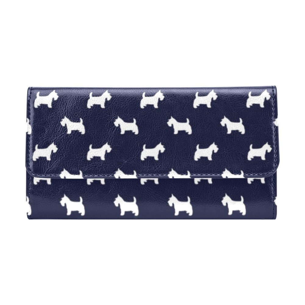 Scottish Terriers Print Design LKS3019 Women's Trifold Wallet