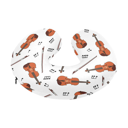Violin Pattern Print Design 02 U-Shaped Travel Neck Pillow