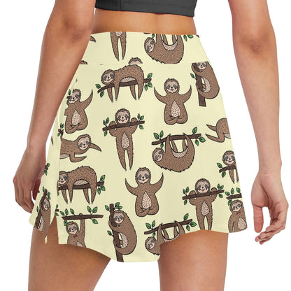 Sloth Print Design LKS3010 17" Golf & Pickleball Skort with Pockets