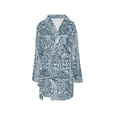 Samoan Pattern Print Design LKS306 Women's Fleece Robe