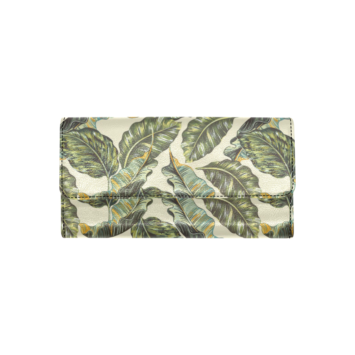 Banana Leaf Pattern Print Design BL08 Women's Trifold Wallet