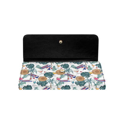 Aloha Hawaii Beach Pattern Print Design 04 Women's Trifold Wallet