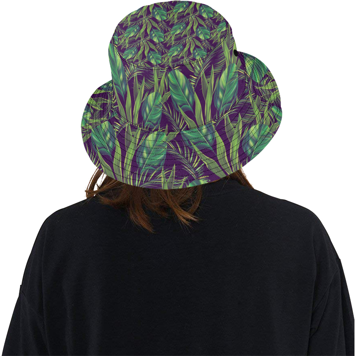 Palm Leaves Pattern Print Design PL03 Unisex Bucket Hat