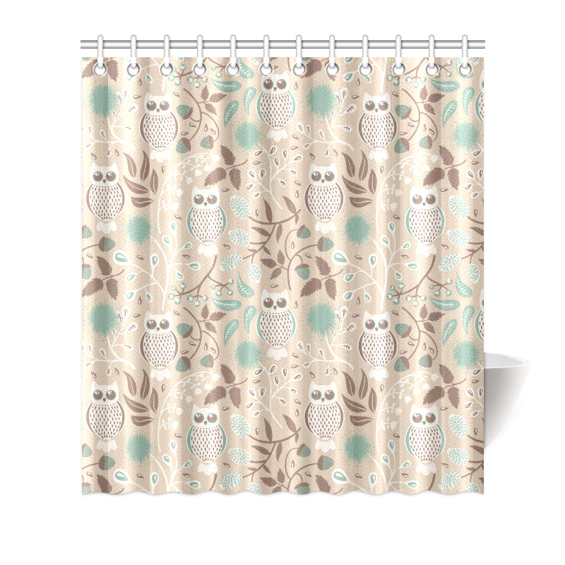 Owl Pattern Print Design A02 Shower Curtain