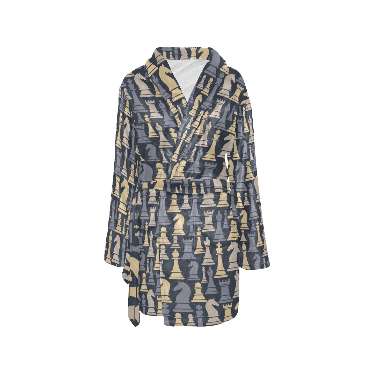 Chess Pattern Print Design 04 Women's Fleece Robe