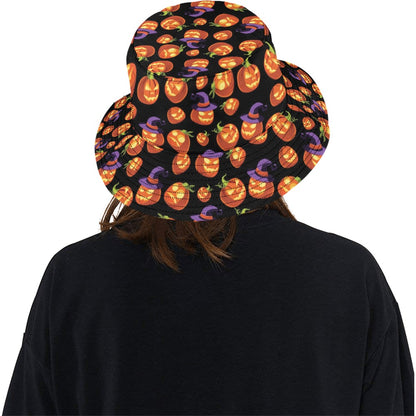 Witch Pumpkin Halloween Print LKS302 Unisex Bucket Hat