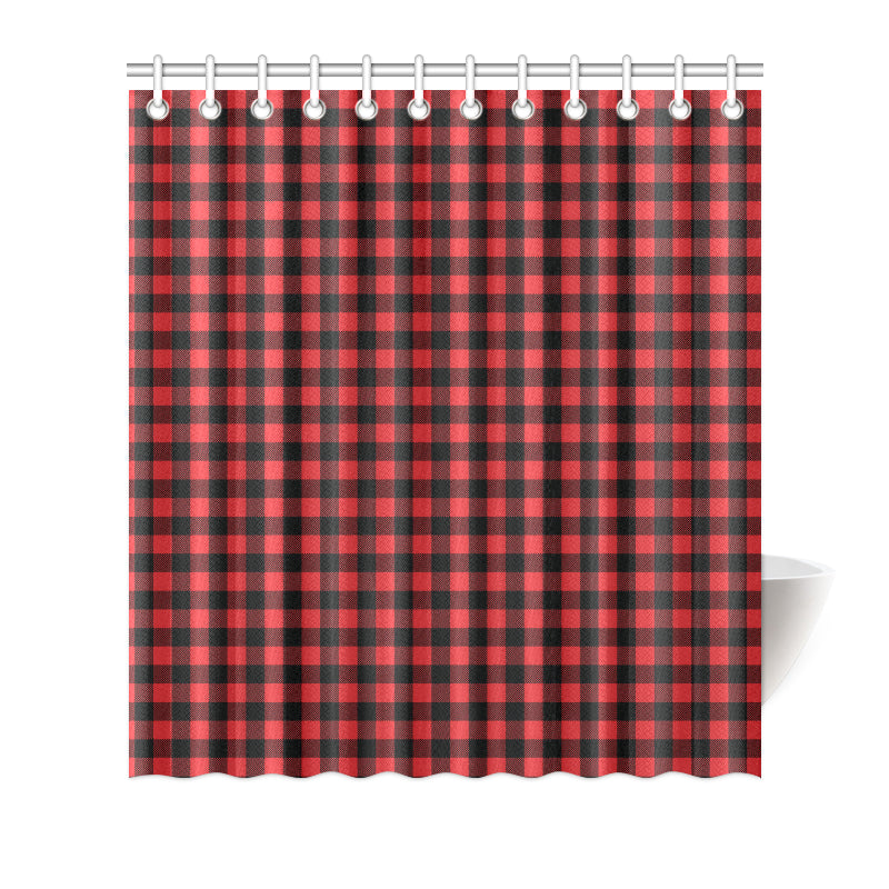 Red Black Buffalo Tartan Plaid Pattern Shower Curtain